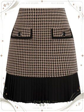 Women's Plaid Mini Skirt High Waist Pleated A-Line